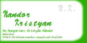 nandor kristyan business card
