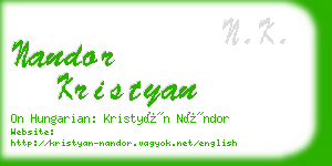 nandor kristyan business card
